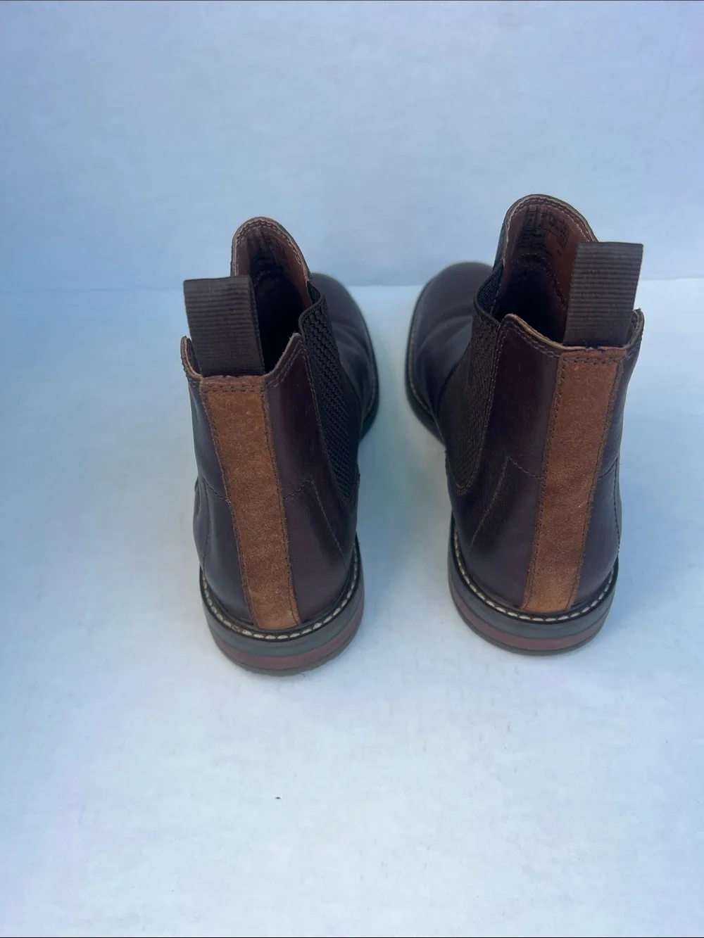 Clarks Dark Brown Leather Chukka Boots with Elastic Panels